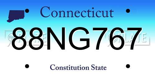 88NG767 Connecticut License Plate