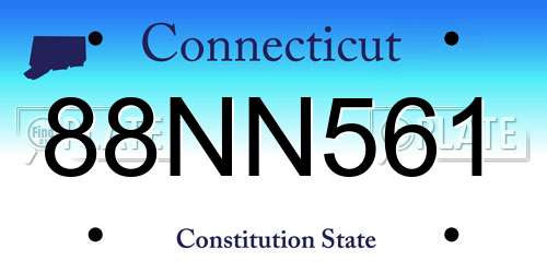 88NN561 Connecticut License Plate