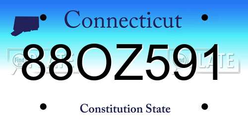 88OZ591 Connecticut License Plate