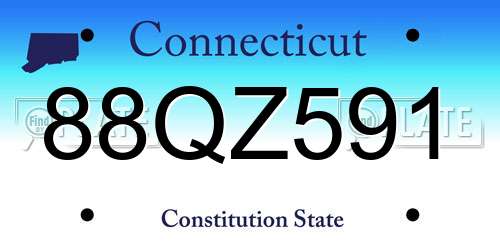 88QZ591 Connecticut License Plate
