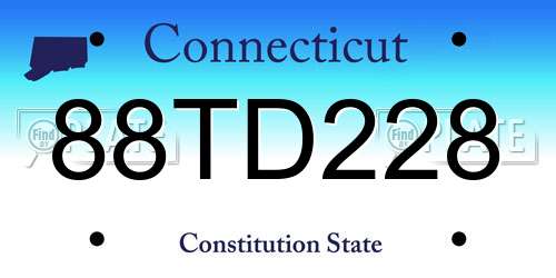 88TD228 Connecticut License Plate