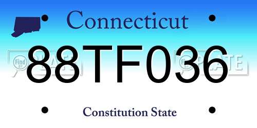88TF036 Connecticut License Plate