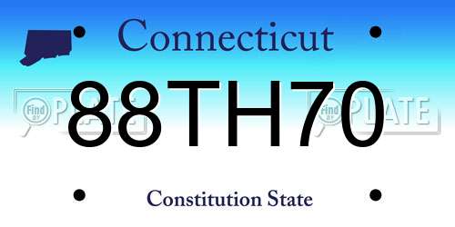 88TH70 Connecticut License Plate