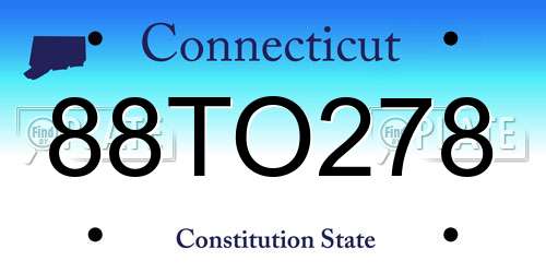88TO278 Connecticut License Plate