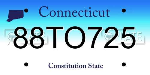 88TO725 Connecticut License Plate