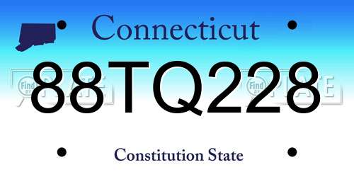 88TQ228 Connecticut License Plate
