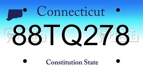 88TQ278 Connecticut License Plate