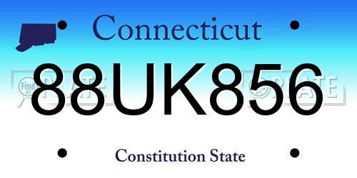88UK856 Connecticut License Plate
