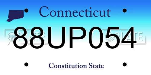 88UP054 Connecticut License Plate