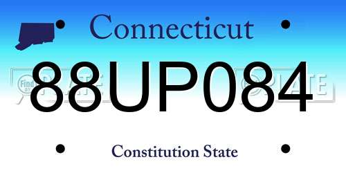 88UP084 Connecticut License Plate