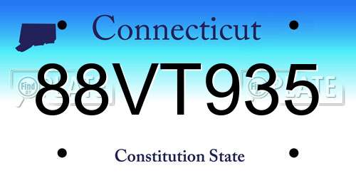 88VT935 Connecticut License Plate