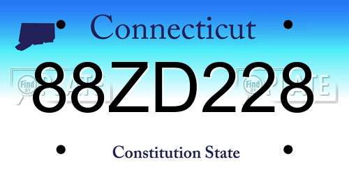 88ZD228 Connecticut License Plate