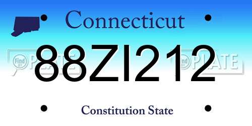 88ZI212 Connecticut License Plate