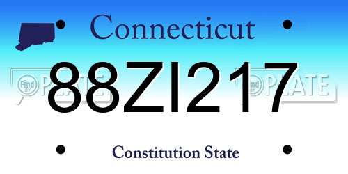 88ZI217 Connecticut License Plate