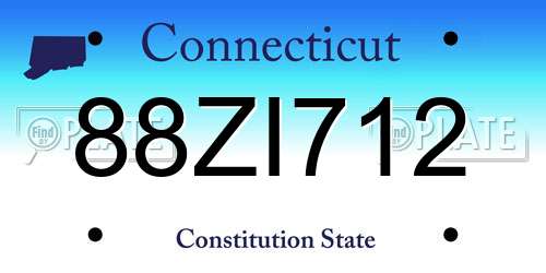88ZI712 Connecticut License Plate