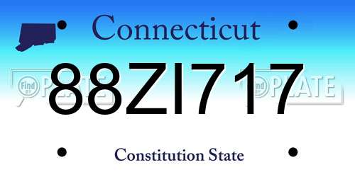 88ZI717 Connecticut License Plate