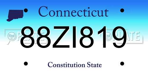 88ZI819 Connecticut License Plate
