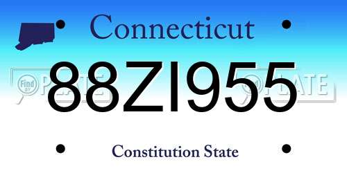 88ZI955 Connecticut License Plate
