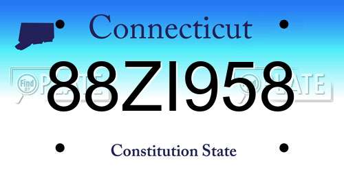 88ZI958 Connecticut License Plate
