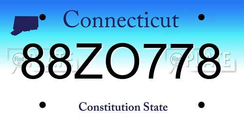 88ZO778 Connecticut License Plate