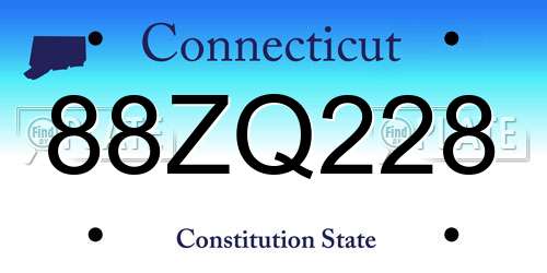 88ZQ228 Connecticut License Plate
