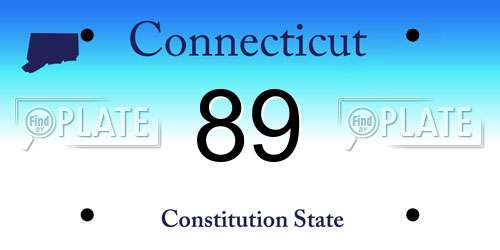 89 Connecticut License Plate