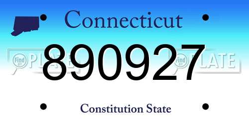890927 Connecticut License Plate