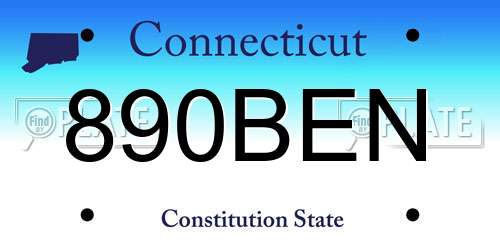 890BEN Connecticut License Plate
