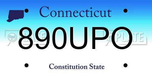 890UPO Connecticut License Plate