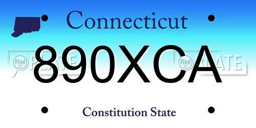 890XCA Connecticut License Plate