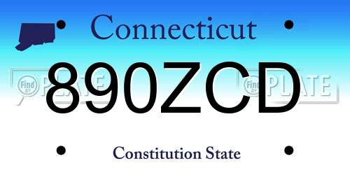 890ZCD Connecticut License Plate