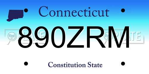 890ZRM Connecticut License Plate