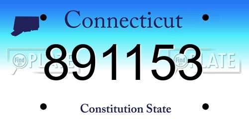 891153 Connecticut License Plate