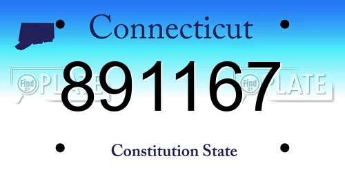 891167 Connecticut License Plate