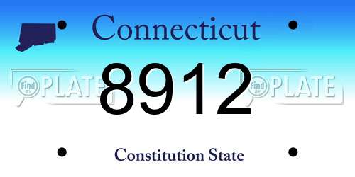 8912 Connecticut License Plate