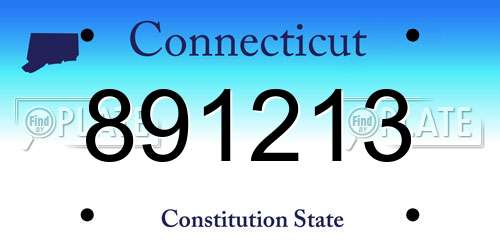 891213 Connecticut License Plate