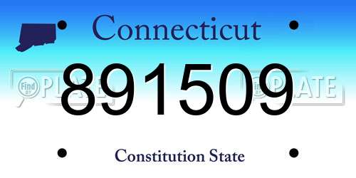 891509 Connecticut License Plate