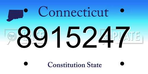 8915247 Connecticut License Plate