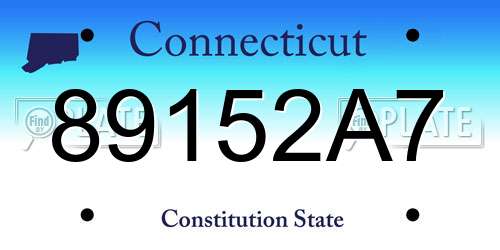 89152A7 Connecticut License Plate