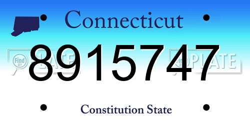 8915747 Connecticut License Plate