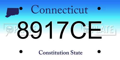 8917CE Connecticut License Plate