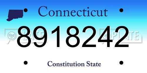 8918242 Connecticut License Plate