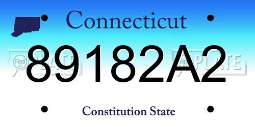 89182A2 Connecticut License Plate