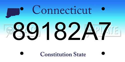 89182A7 Connecticut License Plate