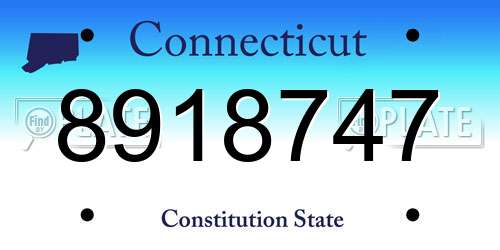 8918747 Connecticut License Plate