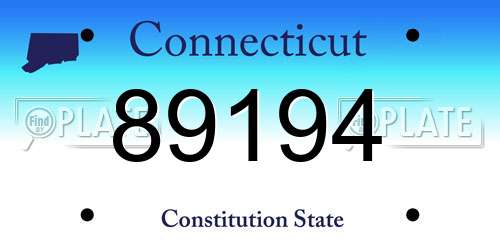 89194 Connecticut License Plate