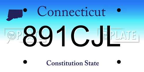 891CJL Connecticut License Plate
