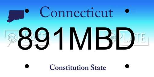 891MBD Connecticut License Plate
