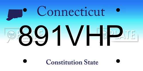 891VHP Connecticut License Plate