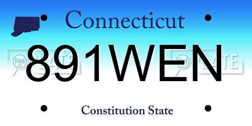 891WEN Connecticut License Plate